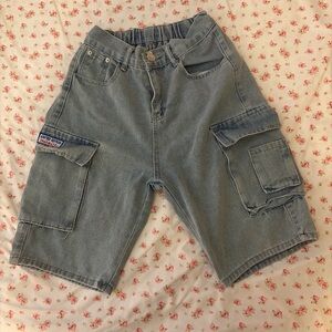 Blue Cargo Denim Shorts